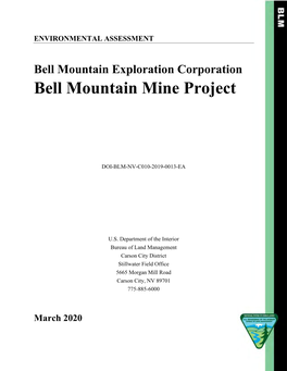 Bell Mountain Mine Project Final EA