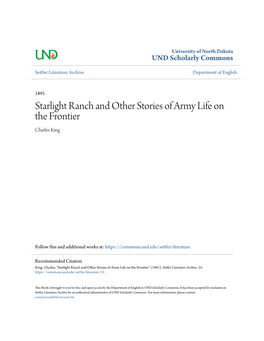 Starlight Ranch and Other Stories of Army Life on the Frontier Charles King