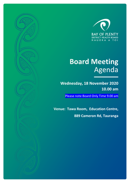 Board Meeting Agenda