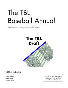 2016 TBL Annual 3 the TBL Baseball Annual