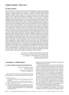 Organic Synthesis-Where Now?