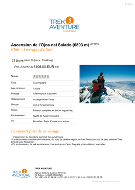 Ascension De L'ojos Del Salado (6893 M) (AT70V) Chili - Amérique Du Sud