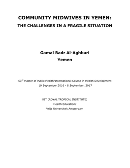 Community Midwives in Yemen: the Challenges in a Fragile Situation