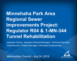 July 24, 2019 MCES Wastewater System