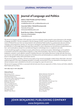 Journal of Language and Politics