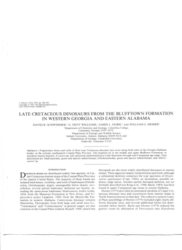 Upper Cretaceous Dinosaurs from the Blufftown Formation, Western