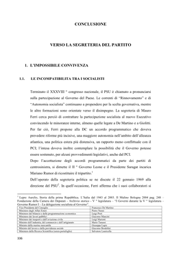 Conclusione Verso La Segreteria Del Partito