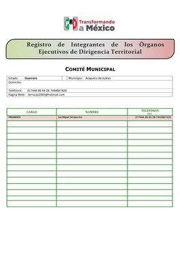 FORMATO DIRECTORIO Municipal Todo Guerrero