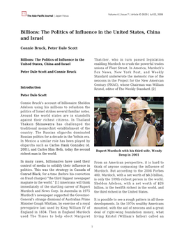 The Politics of Influence in the United States, China and Israel