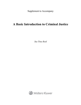 A Basic Introduction to Criminal Justice