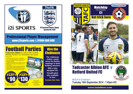 Football Parties Hire the Tadcaster Albion Are Able to Offer Football Birthday Parties in Our Refurbished Club House