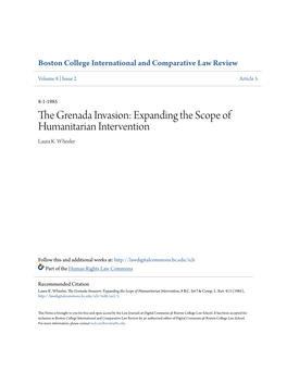 The Grenada Invasion: Expanding the Scope of Humanitarian Intervention Laura K