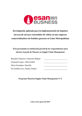 Investigación Aplicada Para La Implementación De Logística Inversa