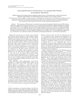 Increasing Prevalence of Plasmodium Vivax Among Febrile Patients in Nouakchott, Mauritania