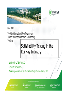 Satisfiability Testing in the Railway Industry