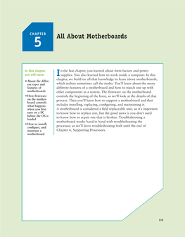 CHAPTER 5 All About Motherboards