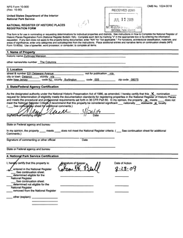 ! JUL172009 NATIONAL REGISTER of HISTORIC PLACES REGISTRATION FORM Nalulsteh Or Fko ,,