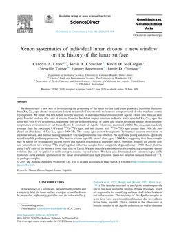 Xenon Systematics of Individual Lunar Zircons, a New Window on the History of the Lunar Surface