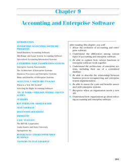 Chapter 9 Accounting and Enterprise Software