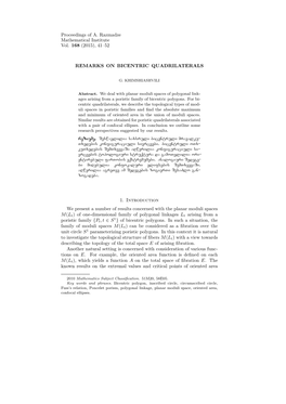 Proceedings of A. Razmadze Mathematical Institute Vol. 168 (2015), 41–52