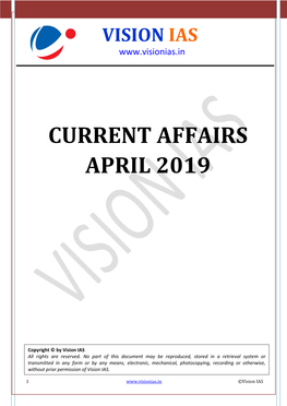 Current Affairs April 2019