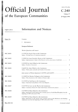 Official Journal C 240 Volume 37 of the European Communities 29 August 1994