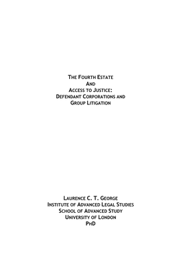 The Fourth Estate and Access to Justice: Defendant Corporations and Group Litigation