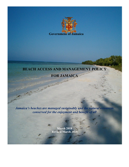 Beach Access and Management Policy for Jamaica