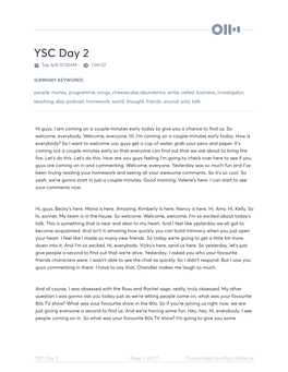 YSC Day 2 Tue, 6/8 10:35AM 1:06:02