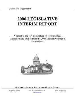 2006 Legislative Interim Report