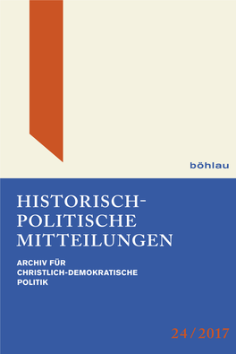 Historisch- Politische Mitteilungen Archiv Für Christlich-Demokratische Politik