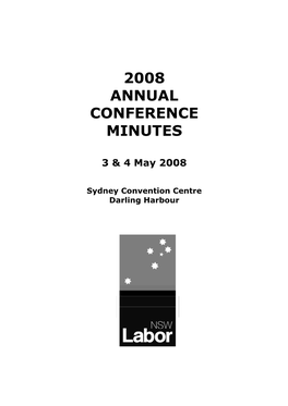 2008 Annual Conference Minutes
