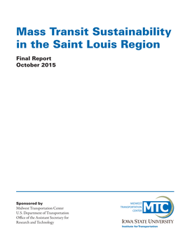 Mass Transit Sustainability in the Saint Louis Region Final Report