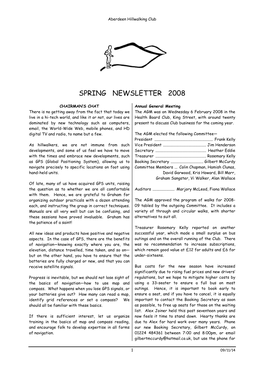 Spring Newsletter 2008