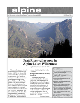 Pratt River Valley Now in Alpine Lakes Wilderness