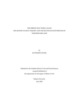 The Spirits That Were Called the Bloody Sunday Inquiry and the Reconciliation Process in Northern Ireland
