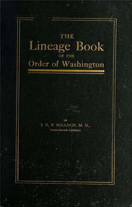 THE Lineage Book of the Order of Washington