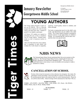 YOUNG AUTHORS January Newsletter