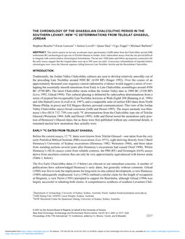 1217 the Chronology of the Ghassulian Chalcolithic Period in the Southern Levant: New 14C Determinations from Teleilat Ghassul