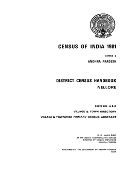 District Census Handbook, Nellore, Part XIII a & B, Series-2