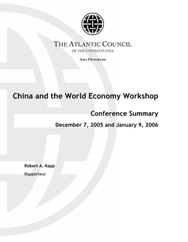 China and the World Economy Workshop