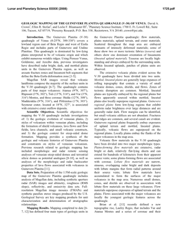 Geologic Mapping of the Guinevere Planitia Quadrangle (V-30) of Venus