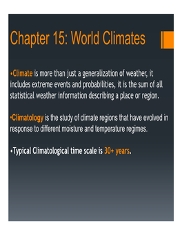 Chapter 15: World Climates