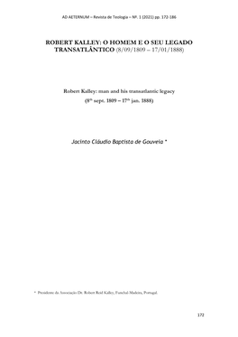 Robert Kalley: O Homem E O Seu Legado Transatlântico (8/09/1809 – 17/01/1888)