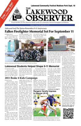 Fallen Firefighter Memorial Set for September 11