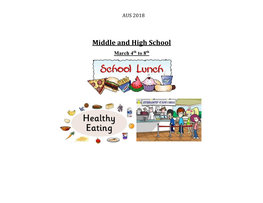 Middle and High School March 4Th to 8Th