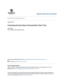 Presenting the Key Value of Decentralism (Part Two)