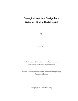 Ecological Interface Design for a Water Monitoring Decision Aid