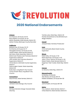 2020 National Endorsements