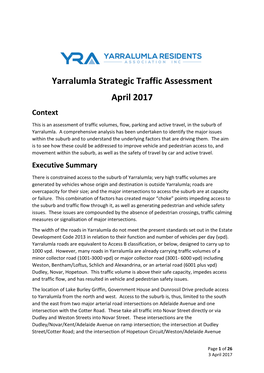 Yarralumla Strategic Traffic Assessment April 2017 Context